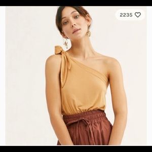 Free people Tan One Shoulder Top